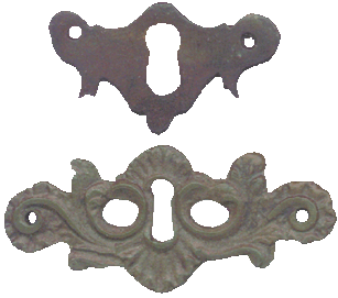 Sleutelgatbeslagstukken, 1600-1650 resp. 1700-1750