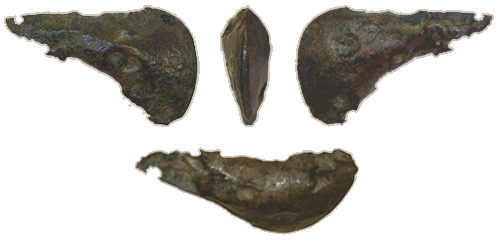 Fragment van een beitel-achtig voorwerp, midden-bronstijd, ca. 1500 voor Chr.