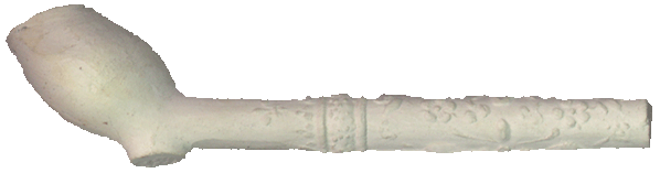 Vroege versierde kleipijp, ca. 1630