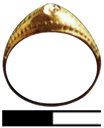 Gouden ring met diamant, 16e eeuw