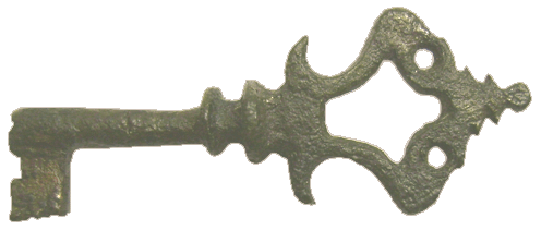 Gotisch Bronzen Sleuteltje, ca. 1450-1550