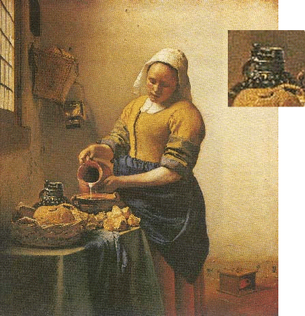 'Het Melkmeisje', door 'Johannes Vermeer' (1632-1675)